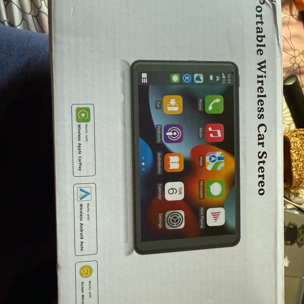 Portable Wireless Car Stereo Tablet - Black